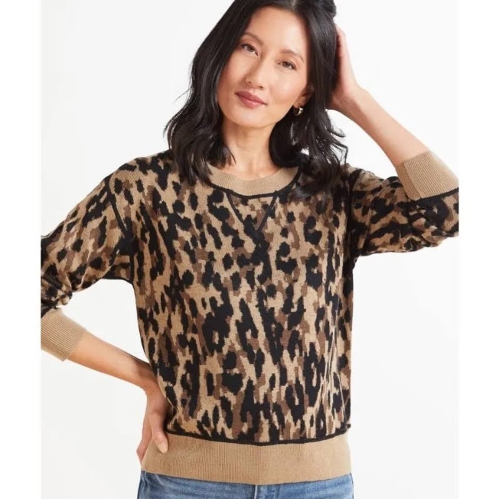 John + Jenn Tan and Black Animal Print Sweater